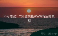 不可思议：YSL蜜桃色WWW背后的真相