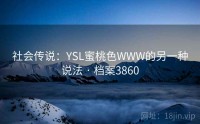 社会传说：YSL蜜桃色WWW的另一种说法 · 档案3860