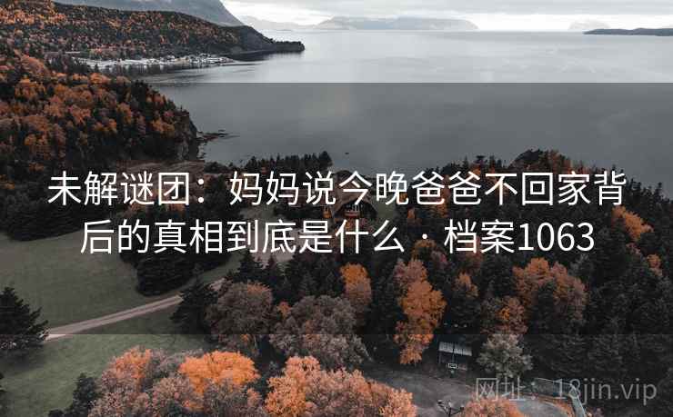 未解谜团:妈妈说今晚爸爸不回家背后的真相到底是什么 · 档案1063 未解谜团:妈妈说今晚爸爸不回家背后的真相到底是什么 · 档案1063